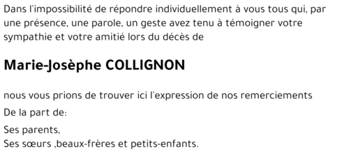 Marie-Josèphe COLLIGNON