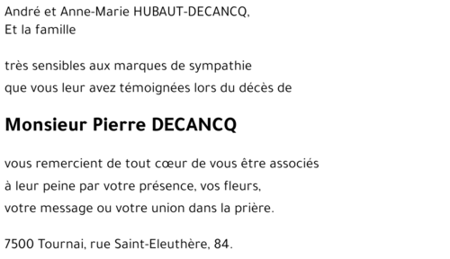 Pierre DECANCQ