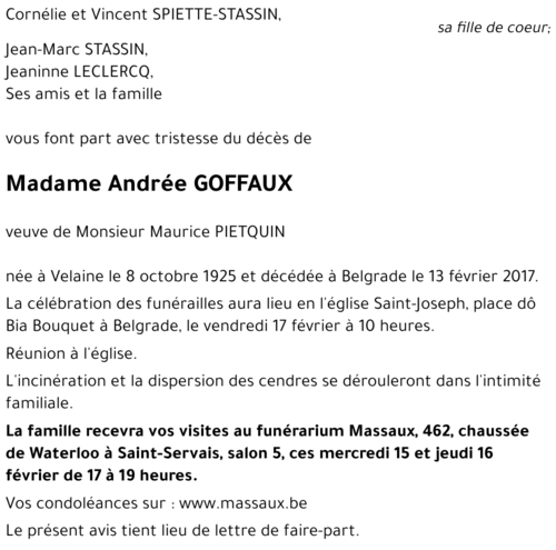 Andrée GOFFAUX