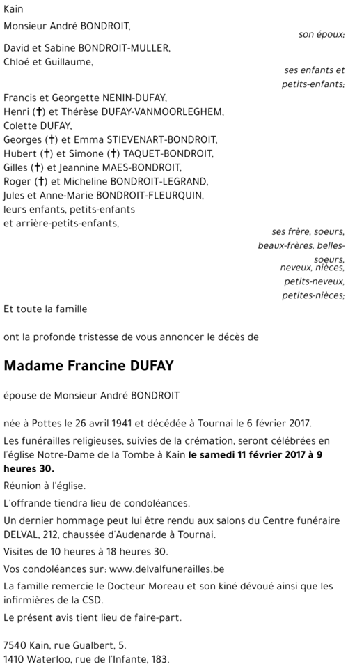 Francine DUFAY