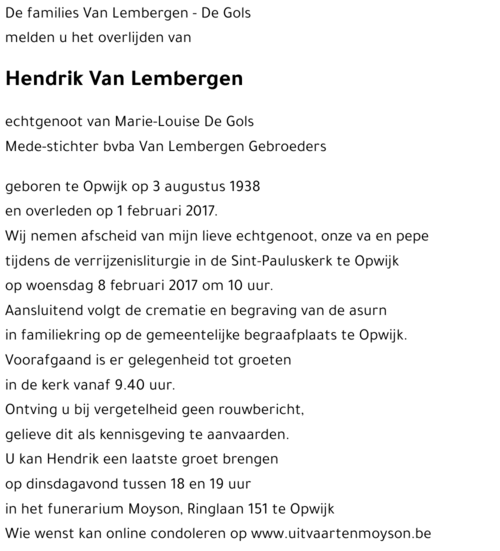 Hendrik Van Lembergen