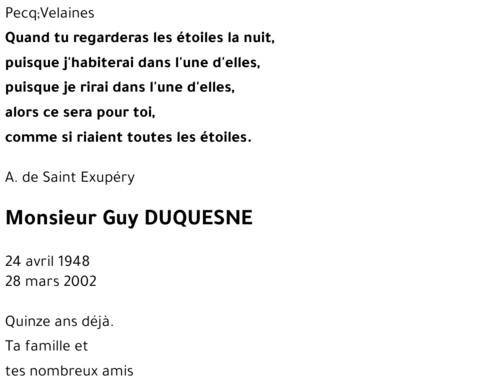 Guy DUQUESNE