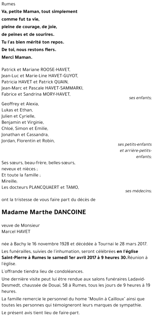 Marthe DANCOINE
