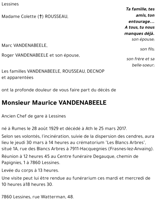 Maurice VANDENABEELE
