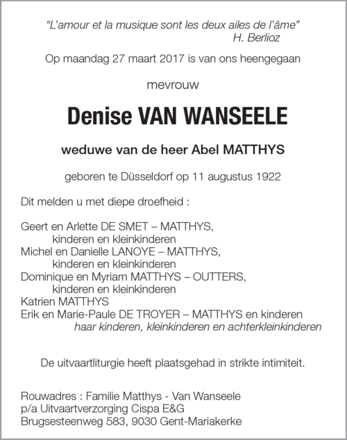 Denise Van Wanseele
