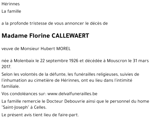 Florine CALLEWAERT