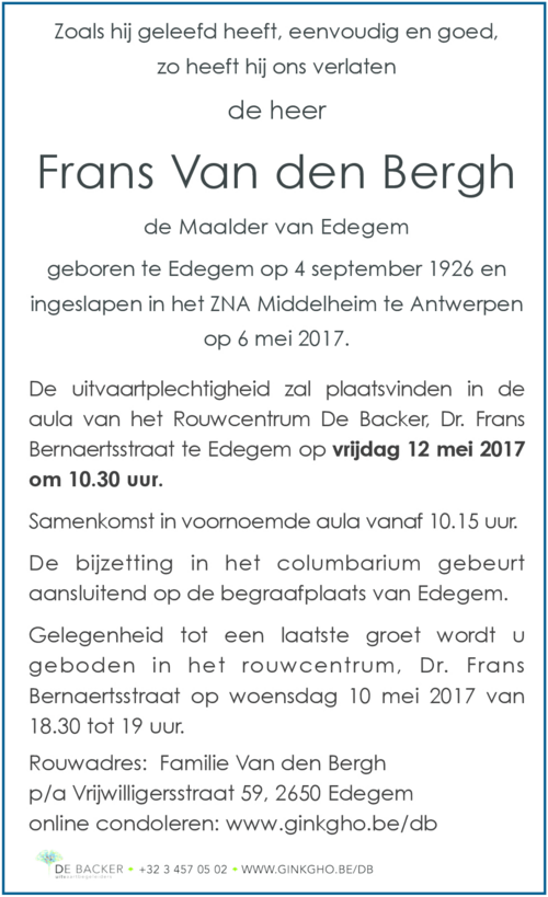 Franciscus Van den Bergh