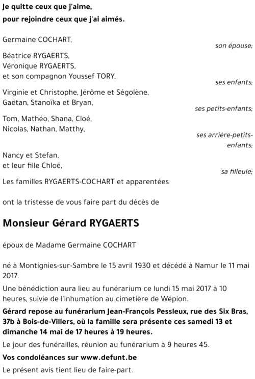 Gérard RYGAERTS
