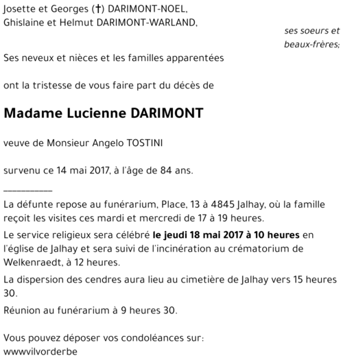 Lucienne DARIMONT