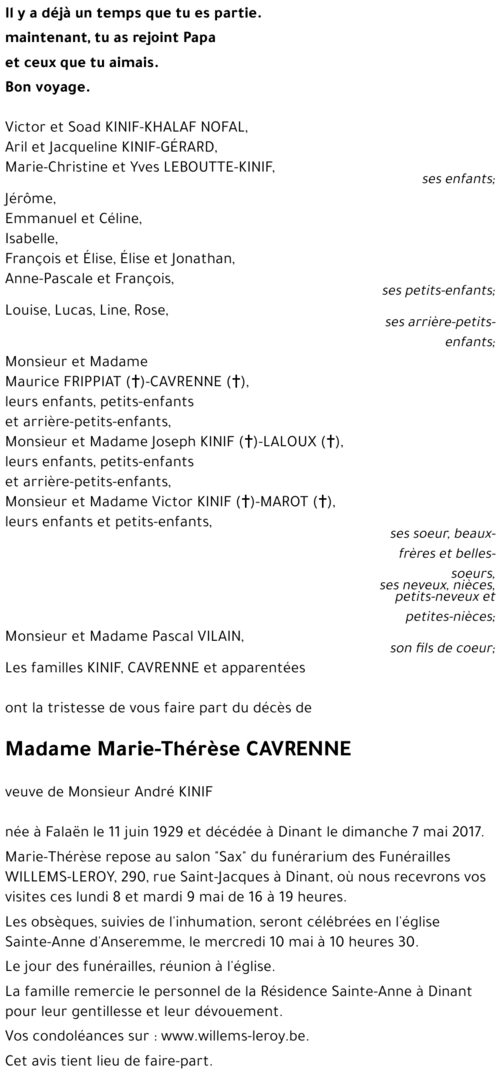 Marie-Thérèse CAVRENNE