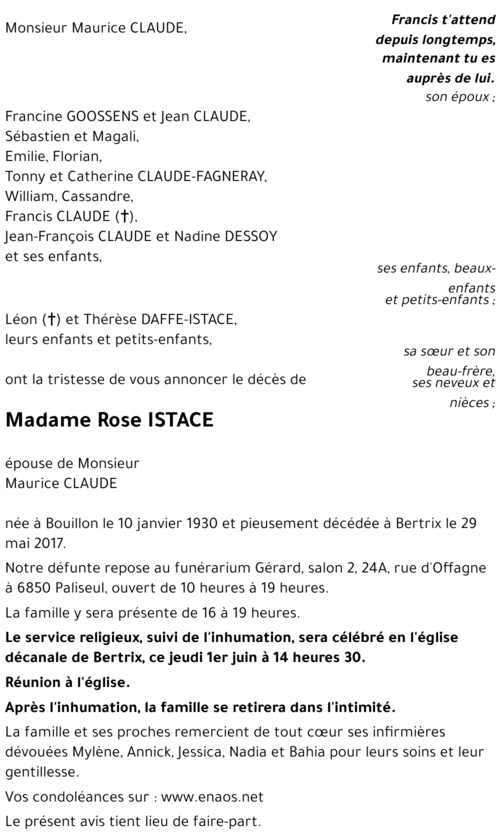 Rose ISTACE