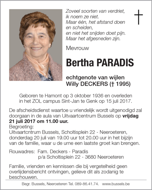 Bertha Paradis