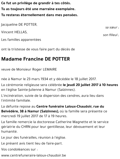 Francine DE POTTER
