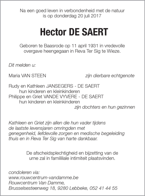 Hector DE SAERT