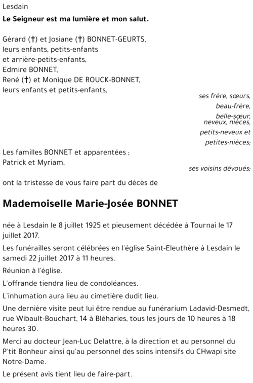 Marie-Josée BONNET