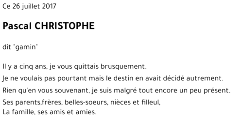 Pascal CHRISTOPHE