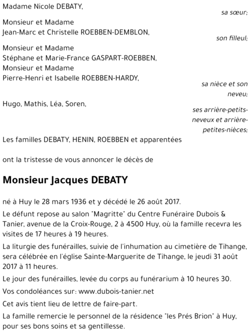 Jacques DEBATY