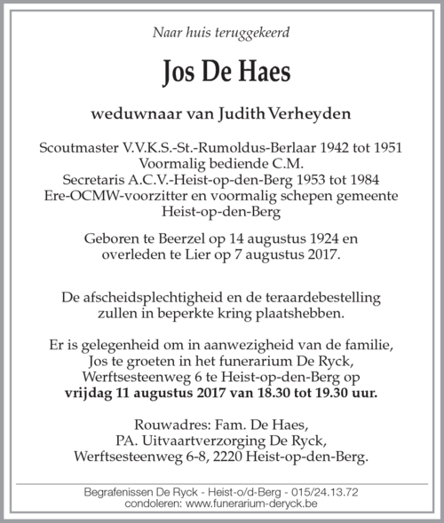 Jos De Haes