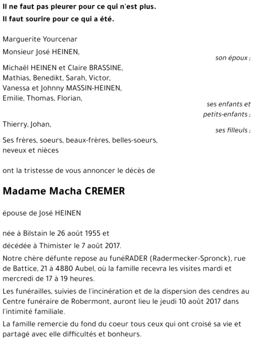 Marie-Chantal CREMER