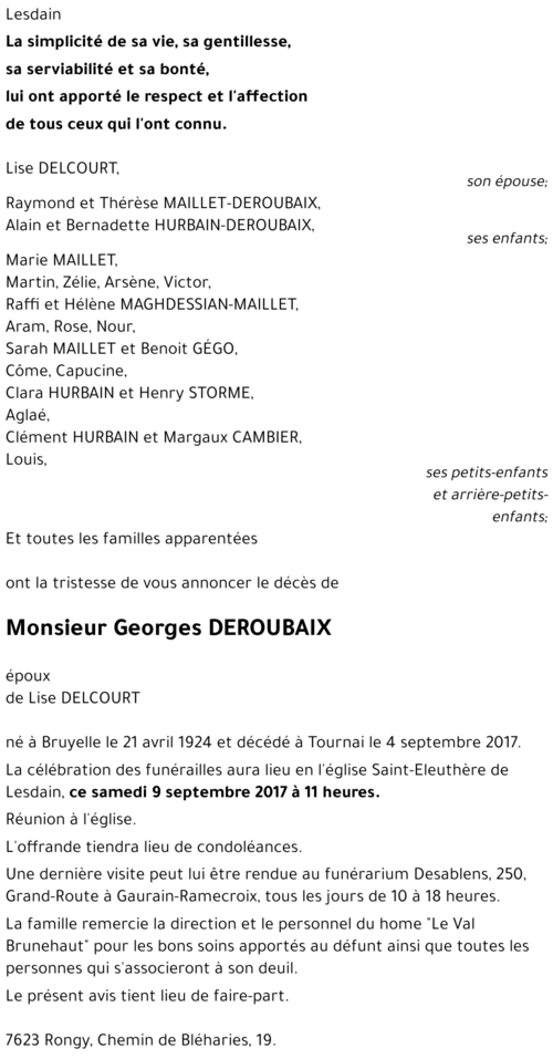 Georges DEROUBAIX