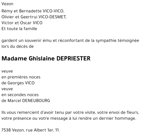 Ghislaine DEPRIESTER