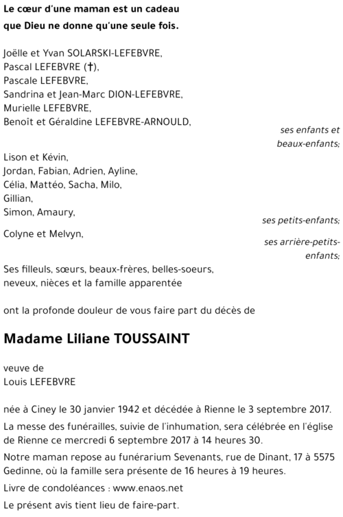 Liliane TOUSSAINT