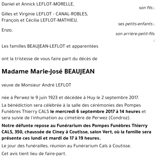 Marie-José BEAUJEAN