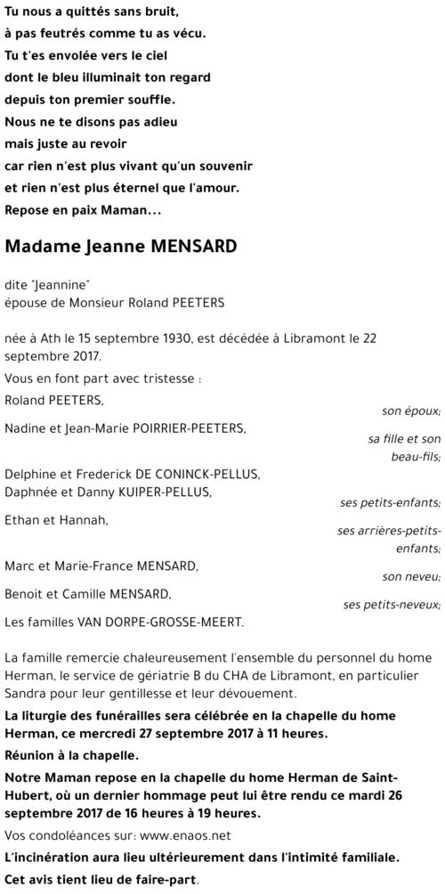 MENSARD Jeanne 