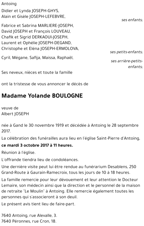 Yolande BOULOGNE