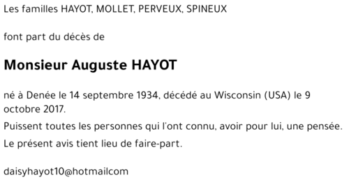 Auguste HAYOT