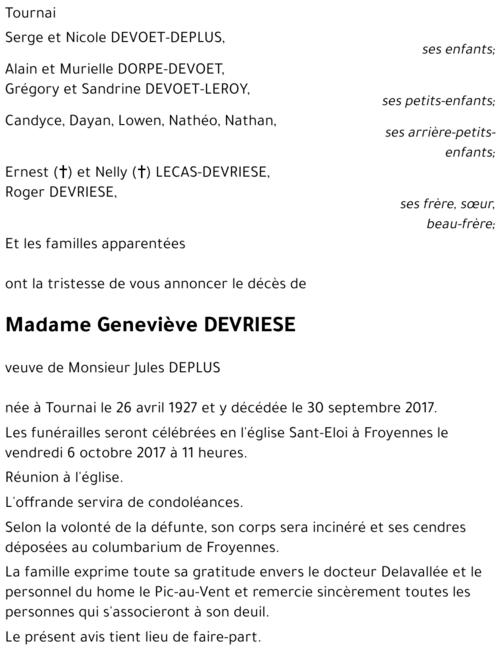Geneviève DEVRIESE