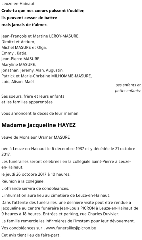 Jacqueline HAYEZ