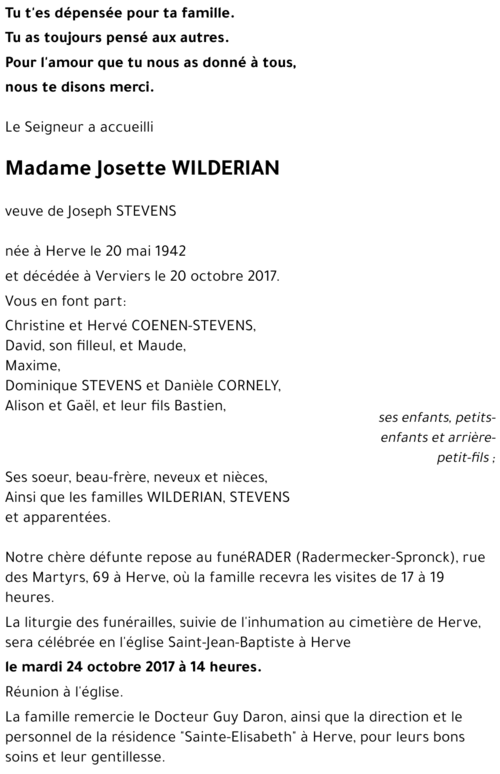 Josette WILDERIAN