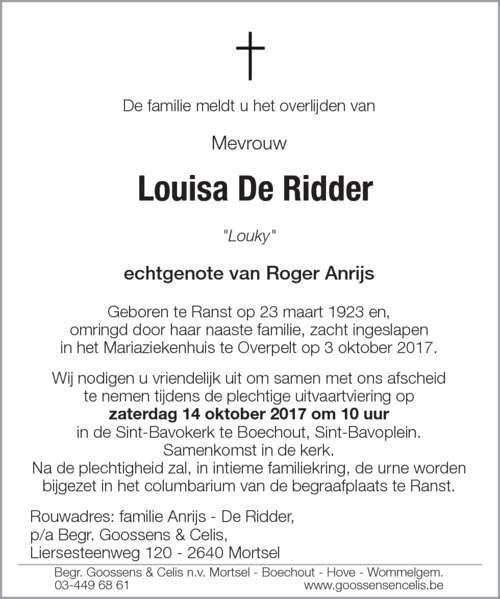 Louisa De Ridder