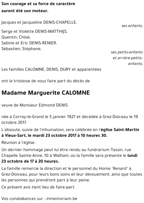 Marguerite CALOMNE