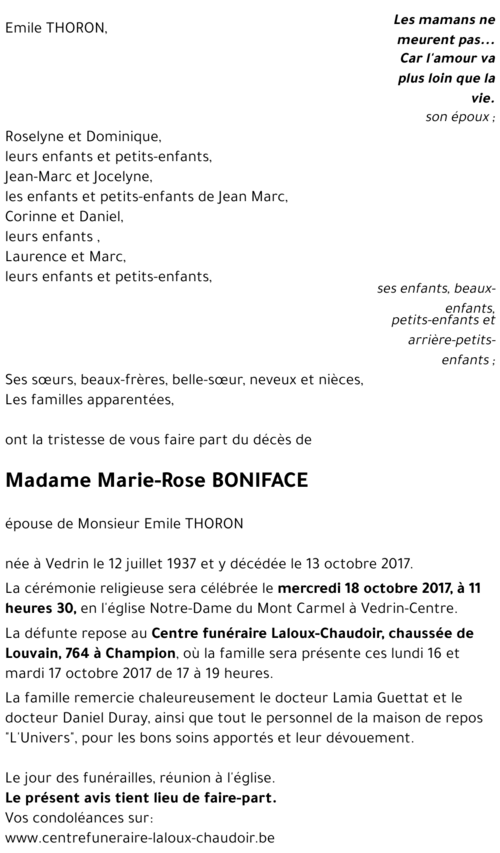Marie-Rose BONIFACE