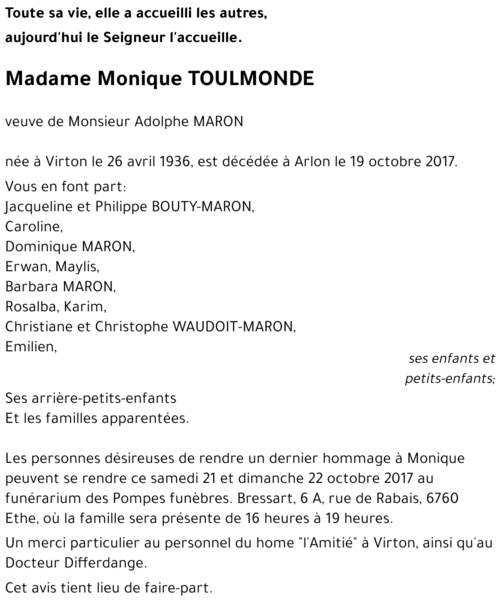 Monique TOULMONDE 