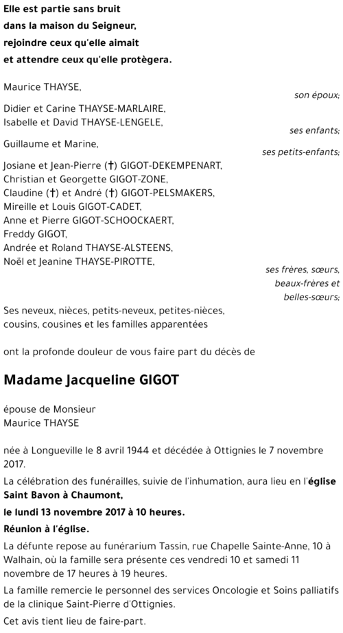 Jacqueline GIGOT