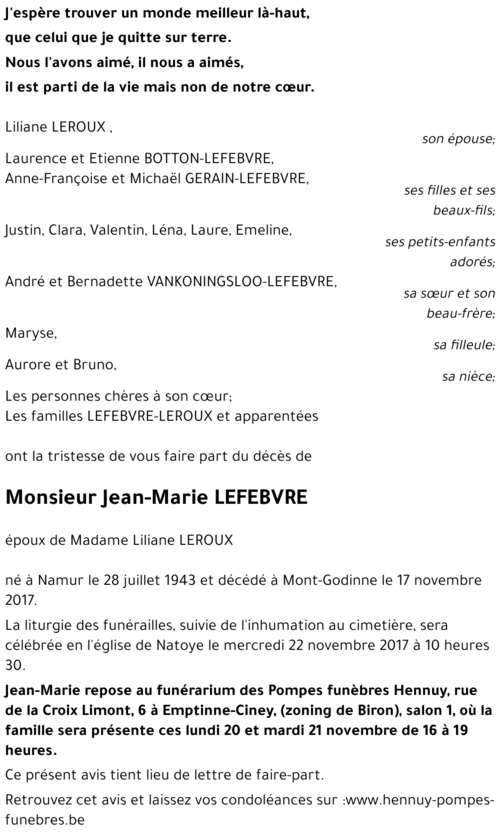 Jean-Marie LEFEBVRE