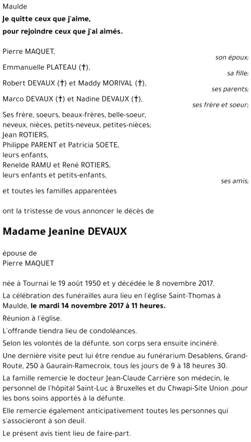 Jeanine DEVAUX