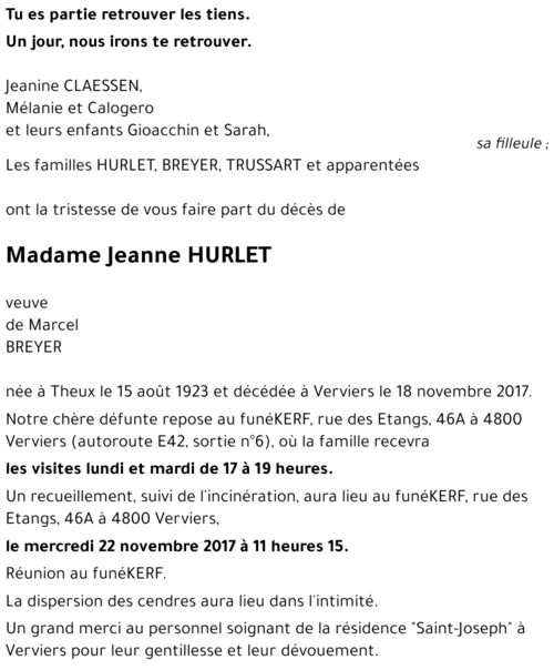 Jeanne HURLET