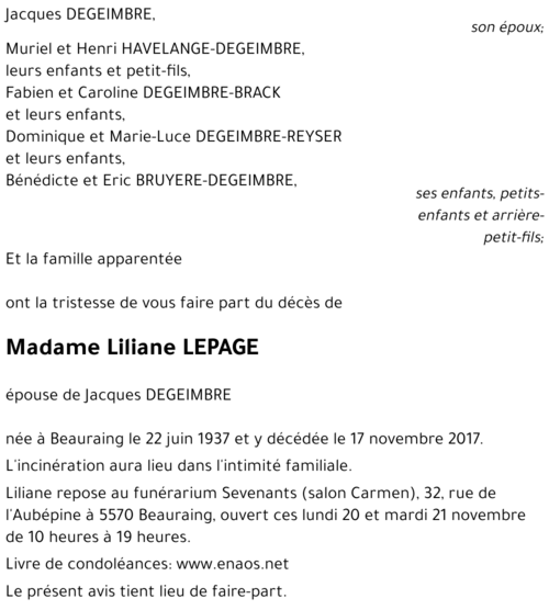 Liliane LEPAGE
