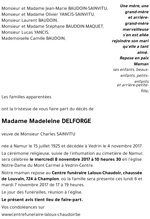 Madeleine DELFORGE