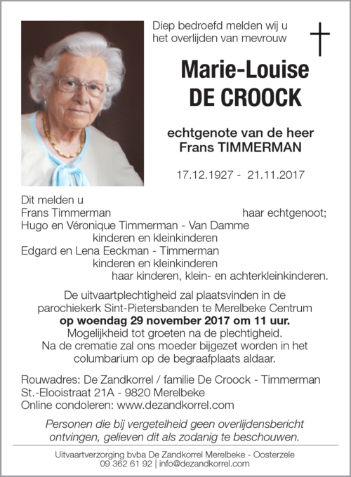 Marie-Louise De Croock