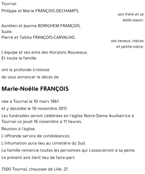 Marie-Noëlle FRANÇOIS