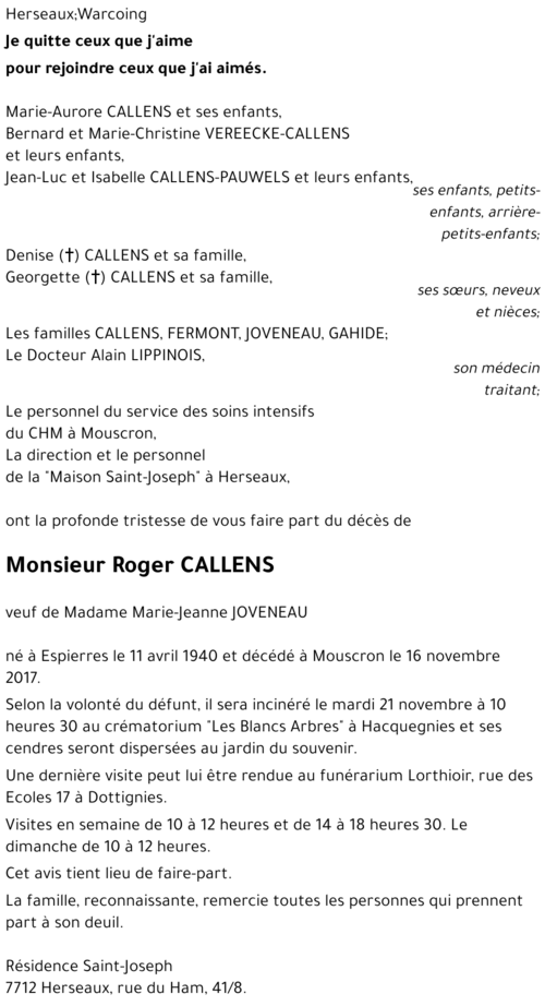 Roger CALLENS