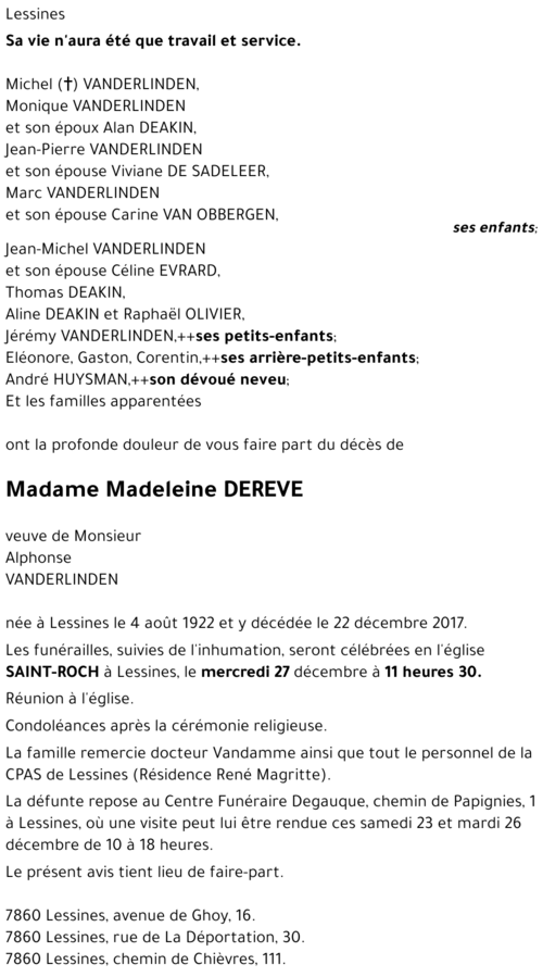 Madeleine DEREVE