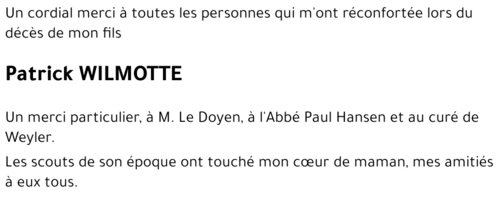 Patrick WILMOTTE