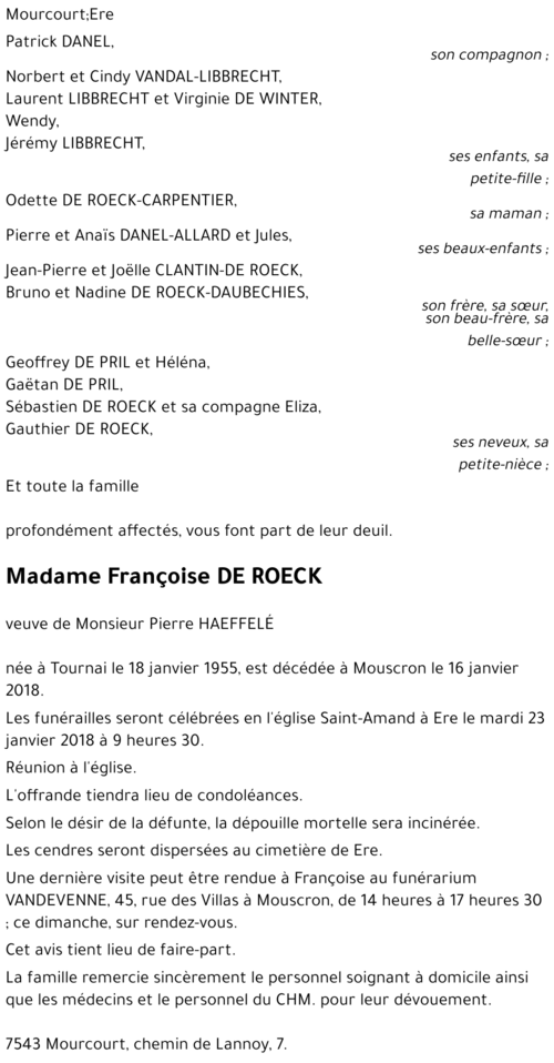 Françoise DE ROECK