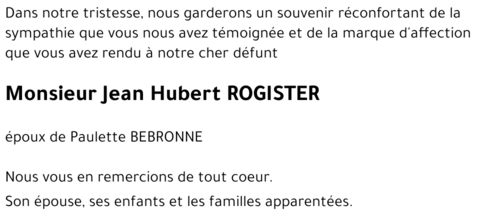 Jean Hubert ROGISTER